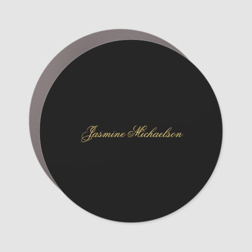 Lovely Chic Calligraphy Name Black & Gold Car Magnet