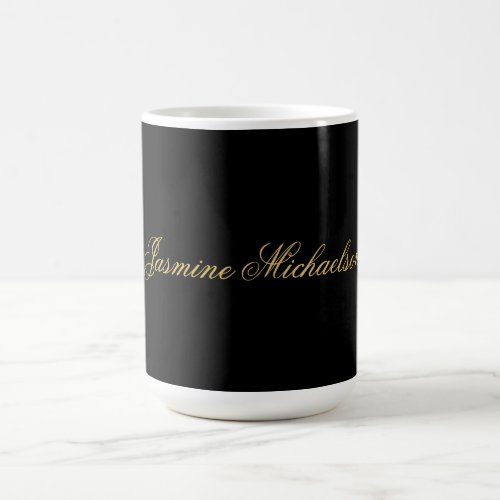 Lovely Chic Calligraphy Name Black & Gold Coffee Mug