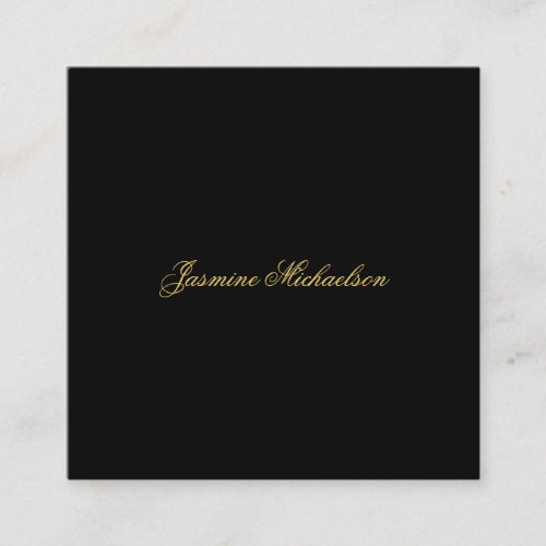Lovely Chic Calligraphy Name Black & Gold Enclosure Card
