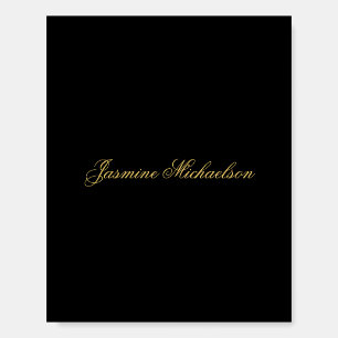 Lovely Chic Calligraphy Name Black & Gold Foam Board