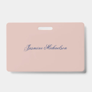 Lovely Chic Calligraphy Name Rose Gold Color Badge