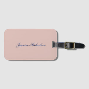 Lovely Chic Calligraphy Name Rose Gold Color Luggage Tag
