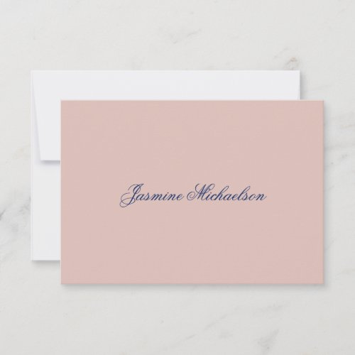 Lovely Chic Calligraphy Name Rose Gold Color RSVP Card