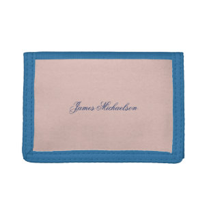 Lovely Chic Calligraphy Name Rose Gold Color Trifold Wallet