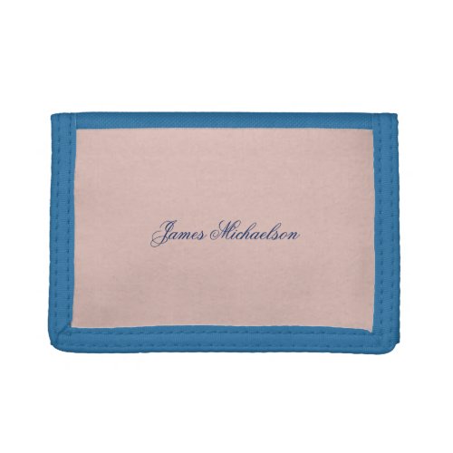 Lovely Chic Calligraphy Name Rose Gold Color Trifold Wallet