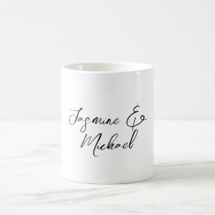 Lovely Chic Calligraphy Names Weddings Coffee Mug