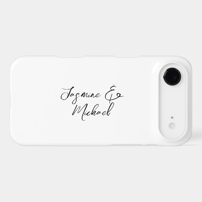 Lovely Chic Calligraphy Names Weddings iPhone Case (Back Horizontal)