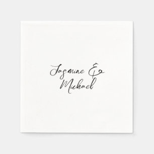 Lovely Chic Calligraphy Names Weddings Napkins