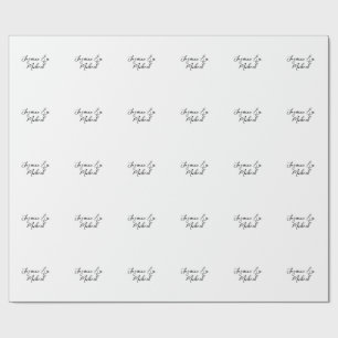 Lovely Chic Calligraphy Names Weddings Wrapping Paper