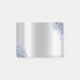 Lovely Chic Elegant Violet Glitter Drips Post-it Notes