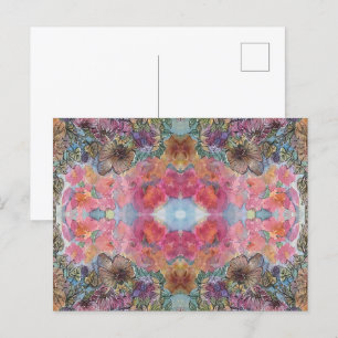 Lovely Chic Flower Garden Watercolor Painting Postcard