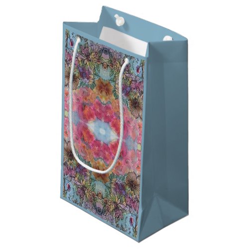 Lovely Chic Flower Garden Watercolor Painting  Small Gift Bag