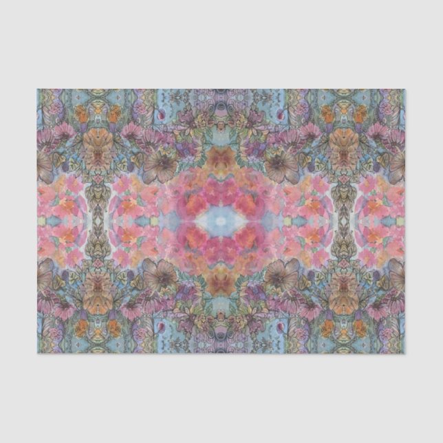 Lovely Chic Flower Garden Watercolor Painting  Tissue Paper (Front)