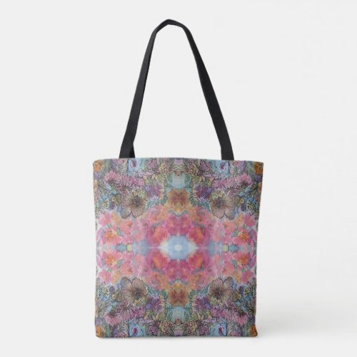Lovely Chic Flower Garden Watercolor Painting  Tote Bag