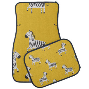 Lovely children's seamless pattern with zebras car floor mat