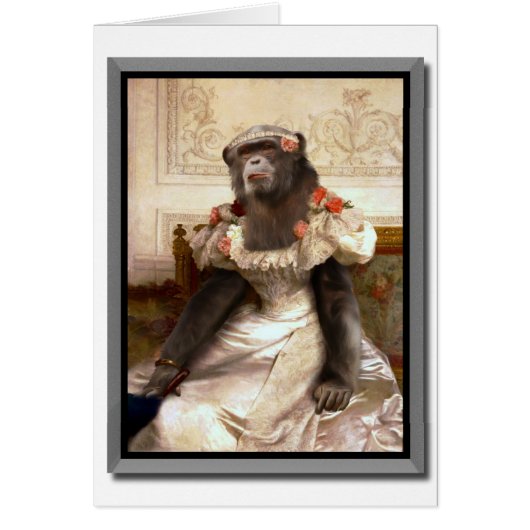 Lovely Chimp in Gown Cards (Front)