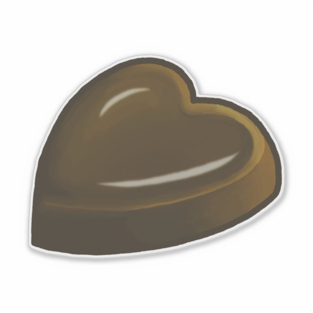 Lovely chocolate heart sticker (Front)