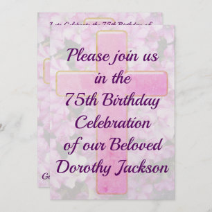 LOVELY CHRISTIAN 75TH BIRTHDAY INVITATION