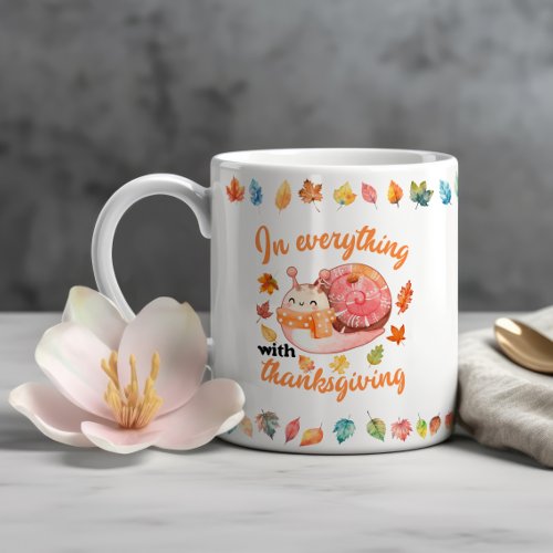 Lovely christian thanksgivng mug with bible verse
