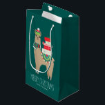 Lovely Christmas Alpaca Small Gift Bag<br><div class="desc">Fun christmas and winter holiday personalized gift bag featuring a sweet holiday alpaca design.</div>