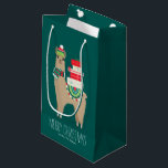 Lovely Christmas Alpaca Small Gift Bag<br><div class="desc">Fun christmas and winter holiday personalized gift bag featuring a sweet holiday alpaca design.</div>