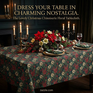 Lovely Christmas chinoiserie floral Tablecloth