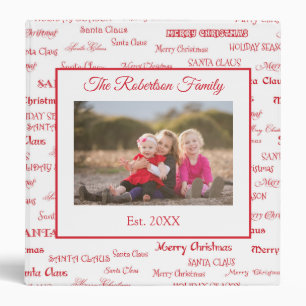 Lovely Christmas Design Family Photo 3 Ring Binder