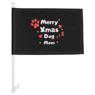Lovely Christmas Dog Mom Car Flag