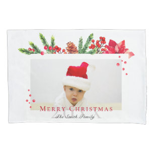 Lovely Christmas Frame Personalized Photo Pillow Case