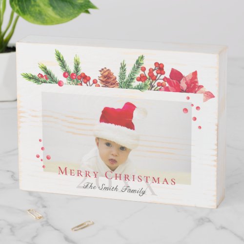 Lovely Christmas Frame Personalized Photo Wooden Box Sign