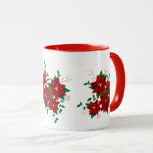 Lovely Christmas Red Flowers Mug (Front Right)
