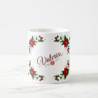 Lovely Christmas Red Flowers Personalized Mug