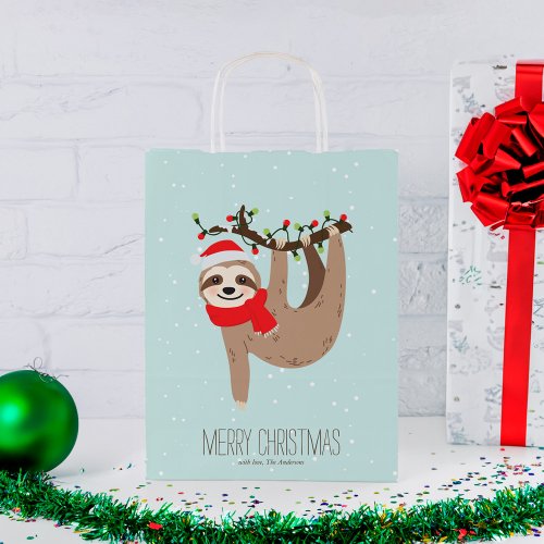 Lovely Christmas Sloth Small Gift Bag
