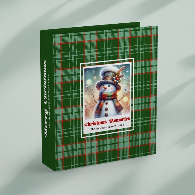 Lovely Christmas snowman family album personalized 3 Ring Binder (Lovely Christmas snowman family album personalized)