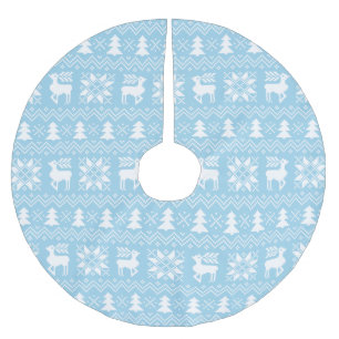Lovely Christmas Sweater Inspired Blue Pattern Brushed Polyester Tree Skirt