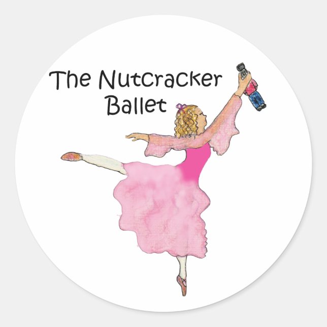Lovely Clara and her Nutcracker Classic Round Sticker (Front)