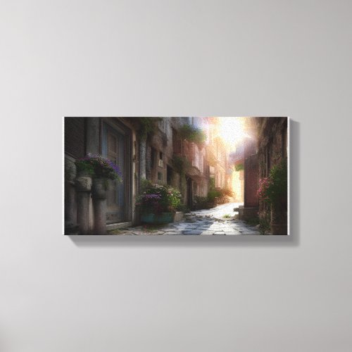 Lovely cobblestone street canvas print