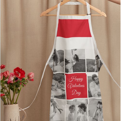 Lovely Collage Couple Photo  Happy Valentines Day Apron