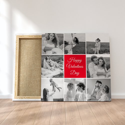 Lovely Collage Couple Photo  Happy Valentines Day Canvas Print