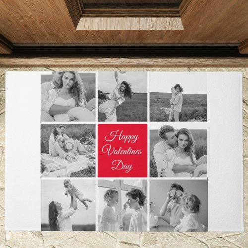 Lovely Collage Couple Photo  Happy Valentines Day Doormat