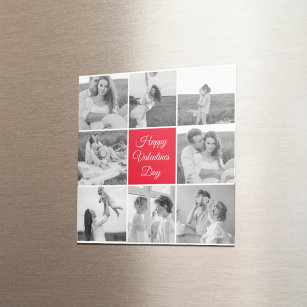 Lovely Collage Couple Photo & Happy Valentines Day Magnet