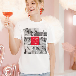Lovely Collage Couple Photo & Happy Valentines Day T-Shirt