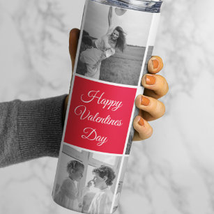 Lovely Collage Couple Photo & Happy Valentines Day Thermal Tumbler