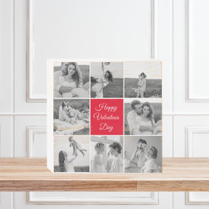 Lovely Collage Couple Photo & Happy Valentines Day Wooden Box Sign
