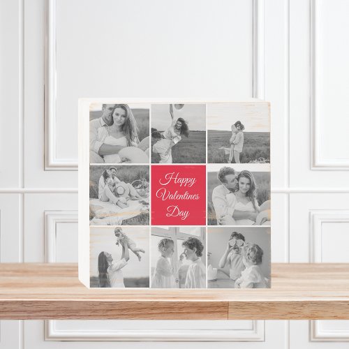 Lovely Collage Couple Photo  Happy Valentines Day Wooden Box Sign