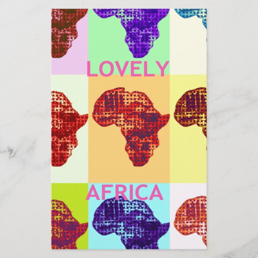 Lovely Colorful Africa Map Pop Pattern Art Design (Front)