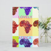 Lovely Colorful Africa Map Pop Pattern Art Design (Standing Front)