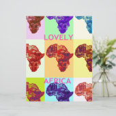 Lovely Colorful Africa Map Pop Pattern Art  Design (Standing Front)