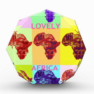 Lovely Colorful Africa Map Pop Pattern Art Design Award