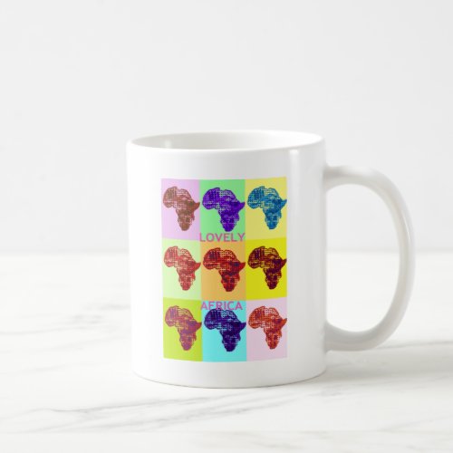 Lovely Colorful Africa Map Pop Pattern Art  Design Coffee Mug